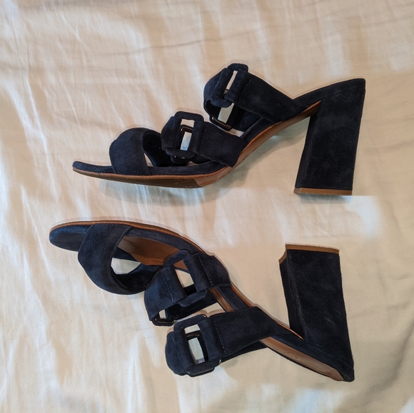 By Far Navy Suede Sandals - Picture 7 of 12